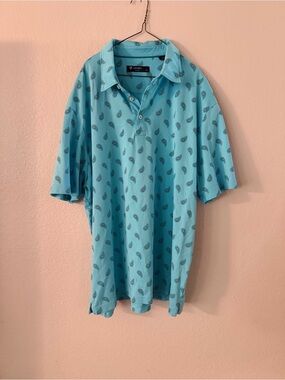 Daniel Cremieux Aqua Blue Paisley Polo